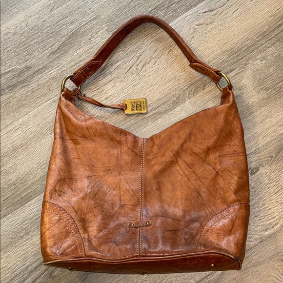 Frye Handbags - Frye distressed brown leather slouchy hobo shoulder bag purse beautifully worn